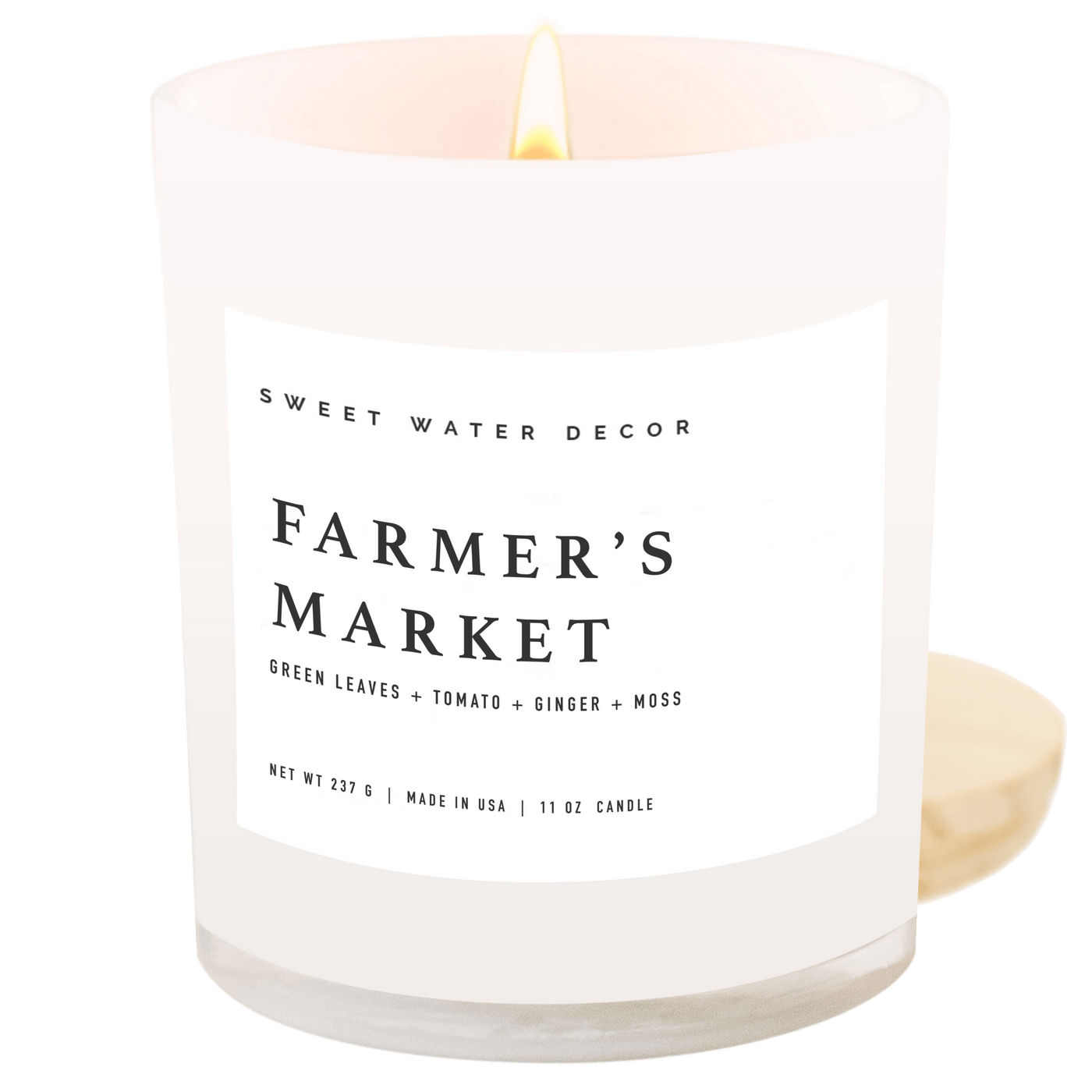 Farmer's Market Soy Candle - White Jar - 11 oz - Sweet Water Decor - Candles