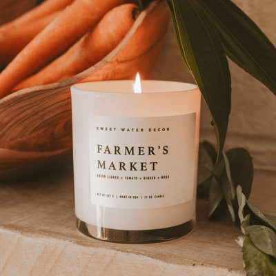 Farmer's Market Soy Candle - White Jar - 11 oz - Sweet Water Decor - Candles