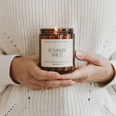 Pumpkin Spice Soy Candle - Amber Jar - 9 oz