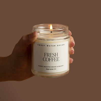 Imperfect Fresh Coffee Soy Candle - Clear Jar - 9 oz - Sweet Water Decor - Candles