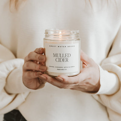 Mulled Cider Soy Candle - Clear Jar - 9 oz - Sweet Water Decor - Candles