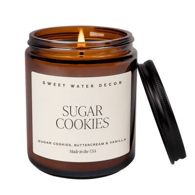 Sugar Cookies Soy Candle - Amber Jar - 9 oz - Sweet Water Decor - Candles
