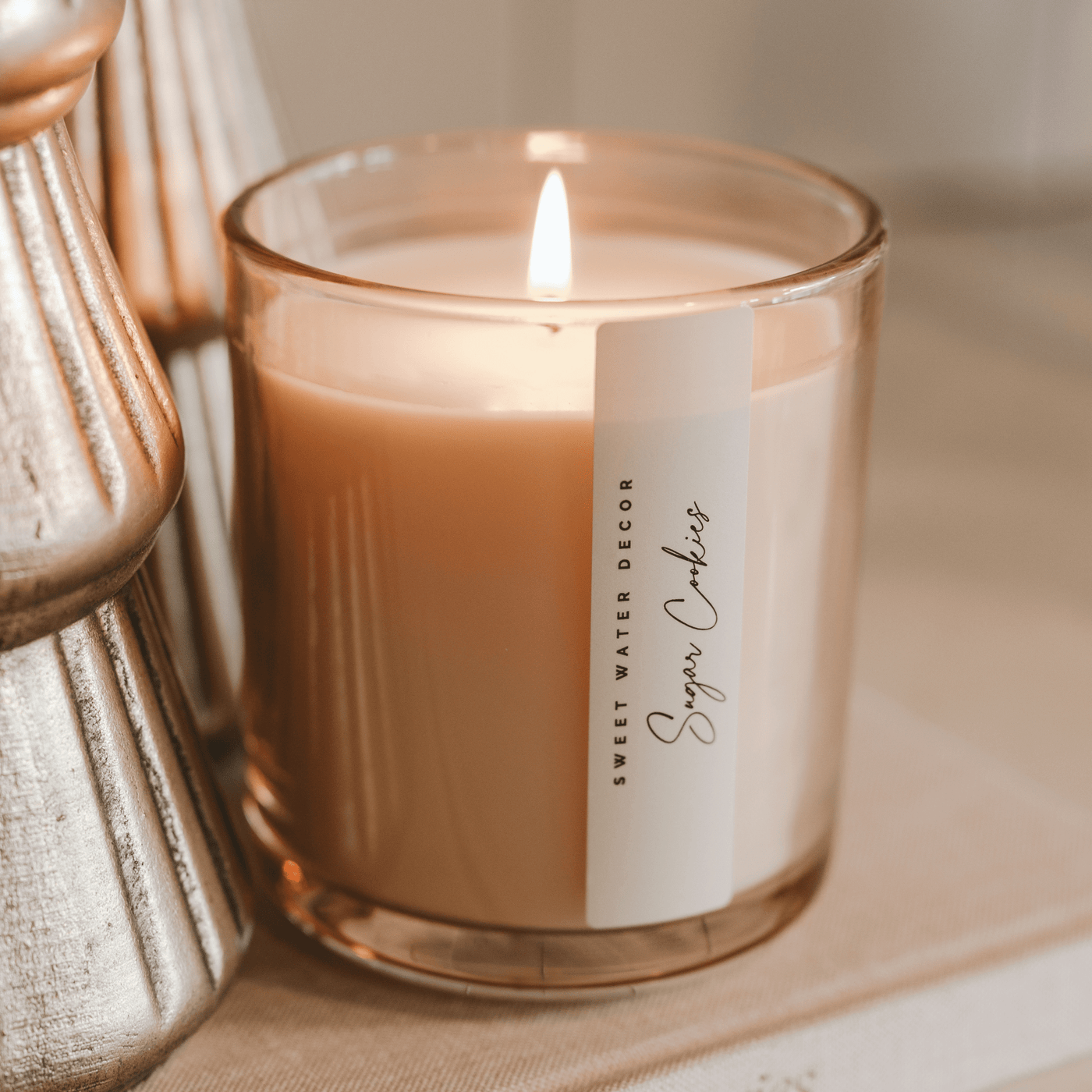 Sugar Cookies Soy Candle - Tinted Glass Jar - 12 oz - Sweet Water Decor - Candles