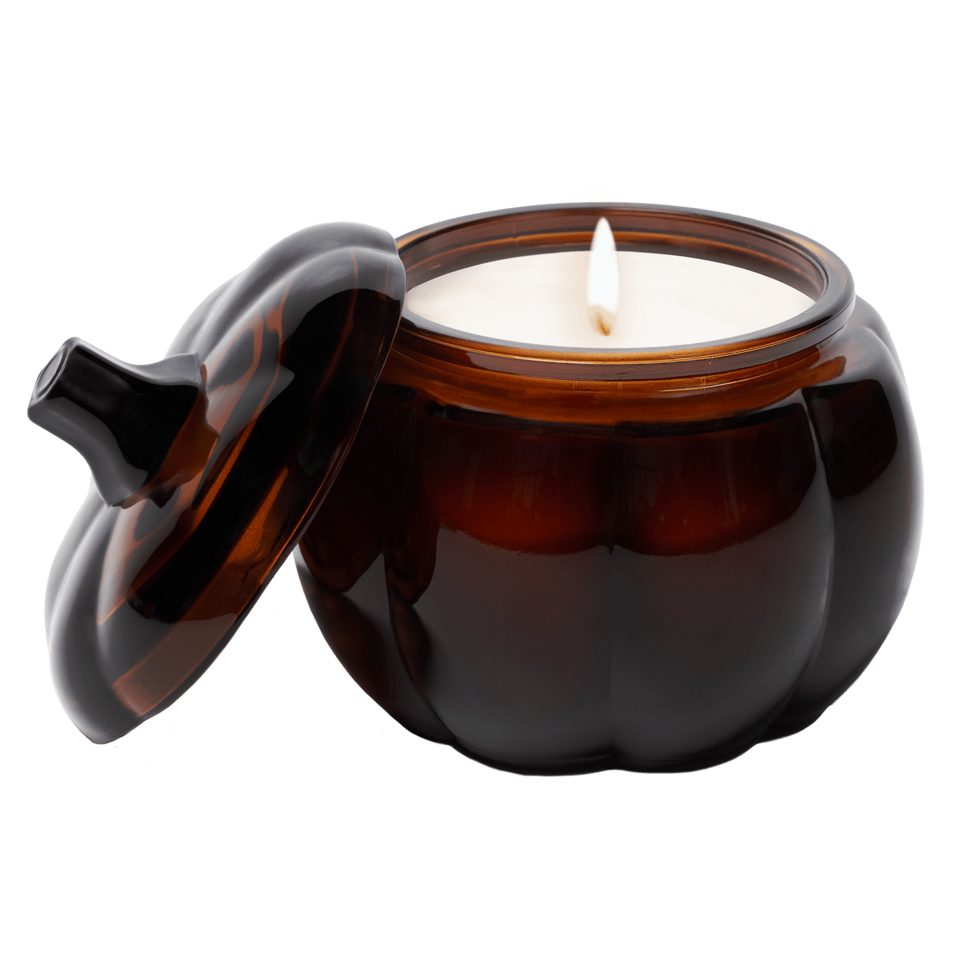 Hello Fall Soy Candle - Amber Glass Pumpkin Jar - 20 oz - Sweet Water Decor - Candles