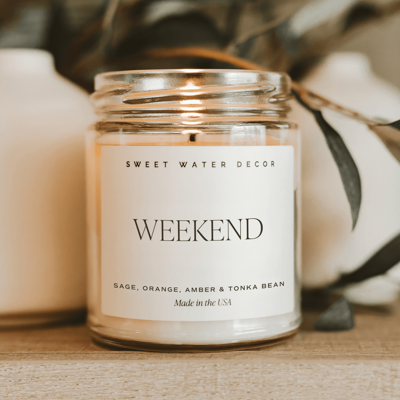 Weekend Soy Candle - Clear Jar - 9 oz - Sweet Water Decor - Candles