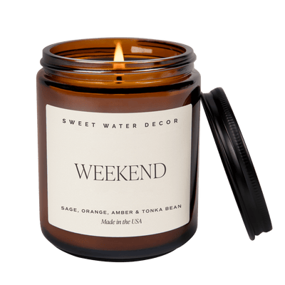 Weekend Soy Candle - Amber Jar - 9 oz - Sweet Water Decor - Candles