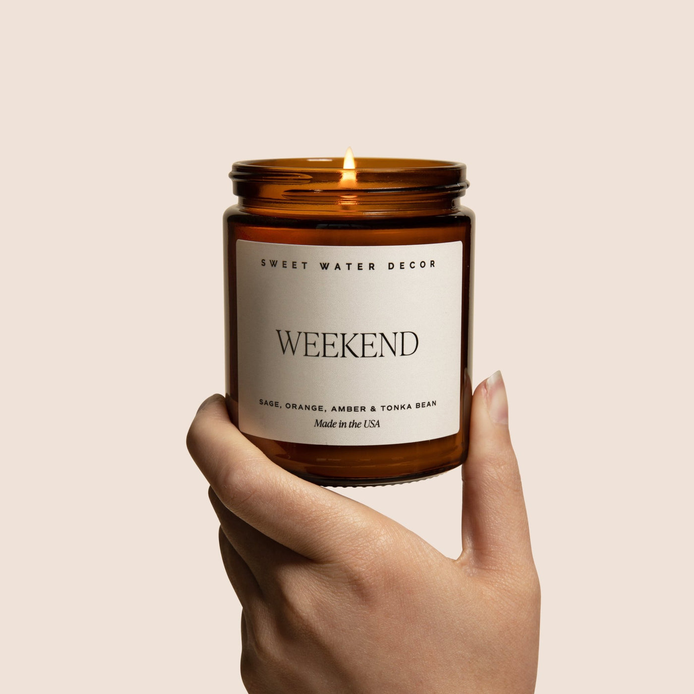 Weekend Soy Candle - Amber Jar - 9 oz - Sweet Water Decor - Candles