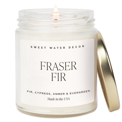 Fraser Fir Soy Candle - Clear Jar - 9 oz - Sweet Water Decor - Candles