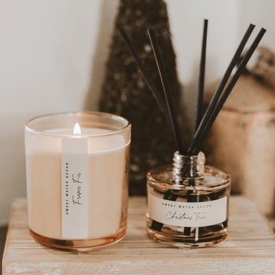 Fraser Fir Soy Candle - Tinted Glass Jar - 12 oz - Sweet Water Decor - Candles