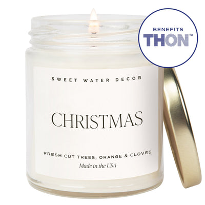 Christmas Soy Candle - Clear Jar - 9 oz THON - Sweet Water Decor - Candles