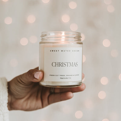 Christmas Soy Candle - Clear Jar - 9 oz THON - Sweet Water Decor - Candles