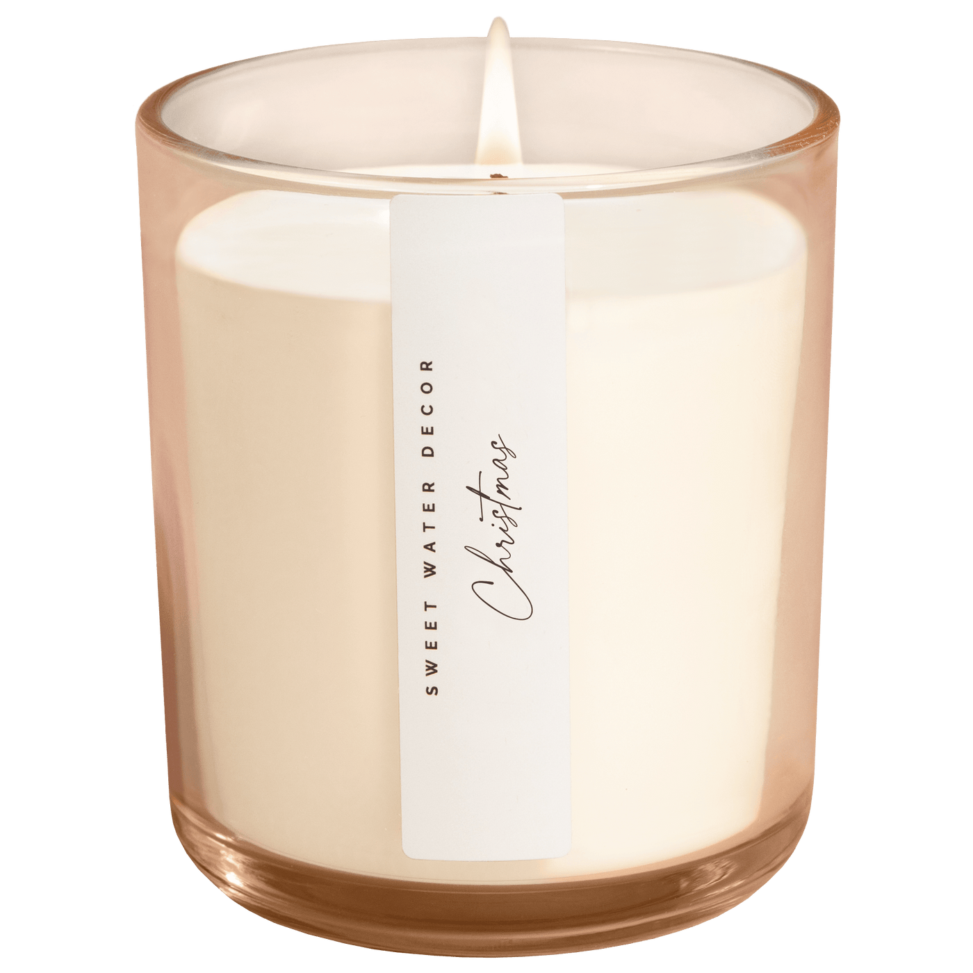 Christmas Soy Candle - Tinted Glass Jar - 12 oz - Sweet Water Decor - Candles