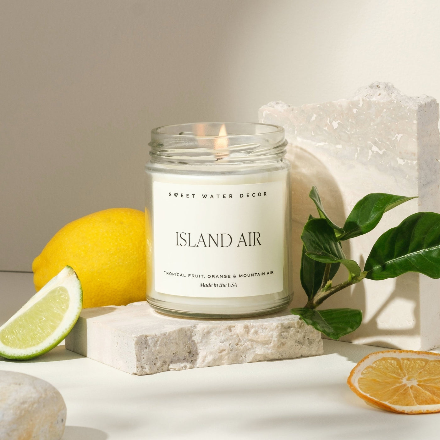 Island Air Soy Candle - Clear Jar - 9 oz - Sweet Water Decor - Candles