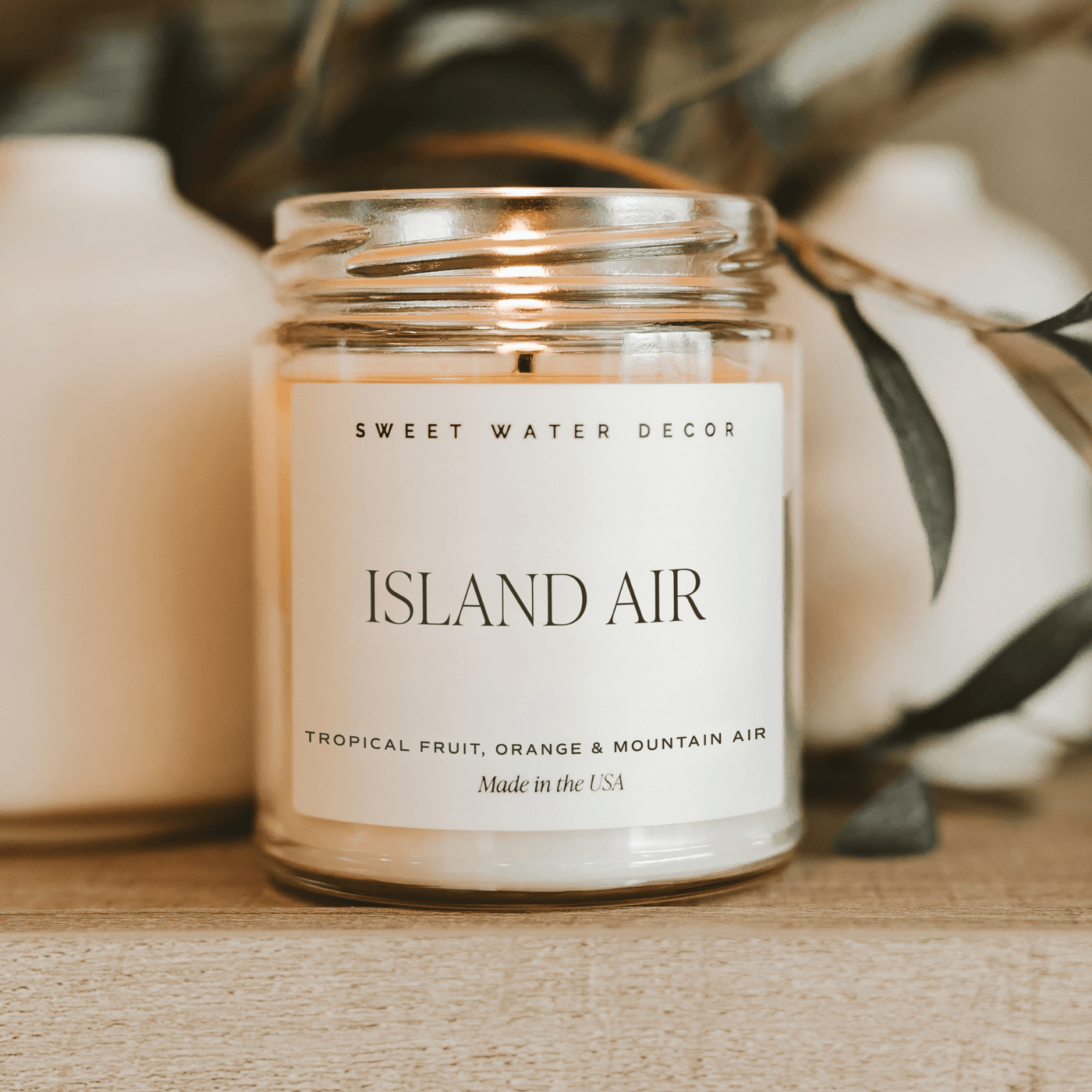 Island Air Soy Candle - Clear Jar - 9 oz - Sweet Water Decor - Candles