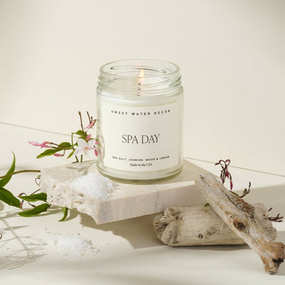 Spa Day Soy Candle - Clear Jar - 9 oz THON - Sweet Water Decor - Candles