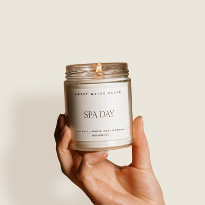 Spa Day Soy Candle - Clear Jar - 9 oz THON - Sweet Water Decor - Candles