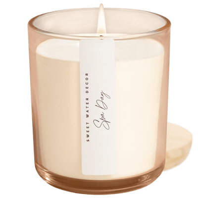 Spa Day Soy Candle - Tinted Glass Jar - 12 oz - Sweet Water Decor - Candles