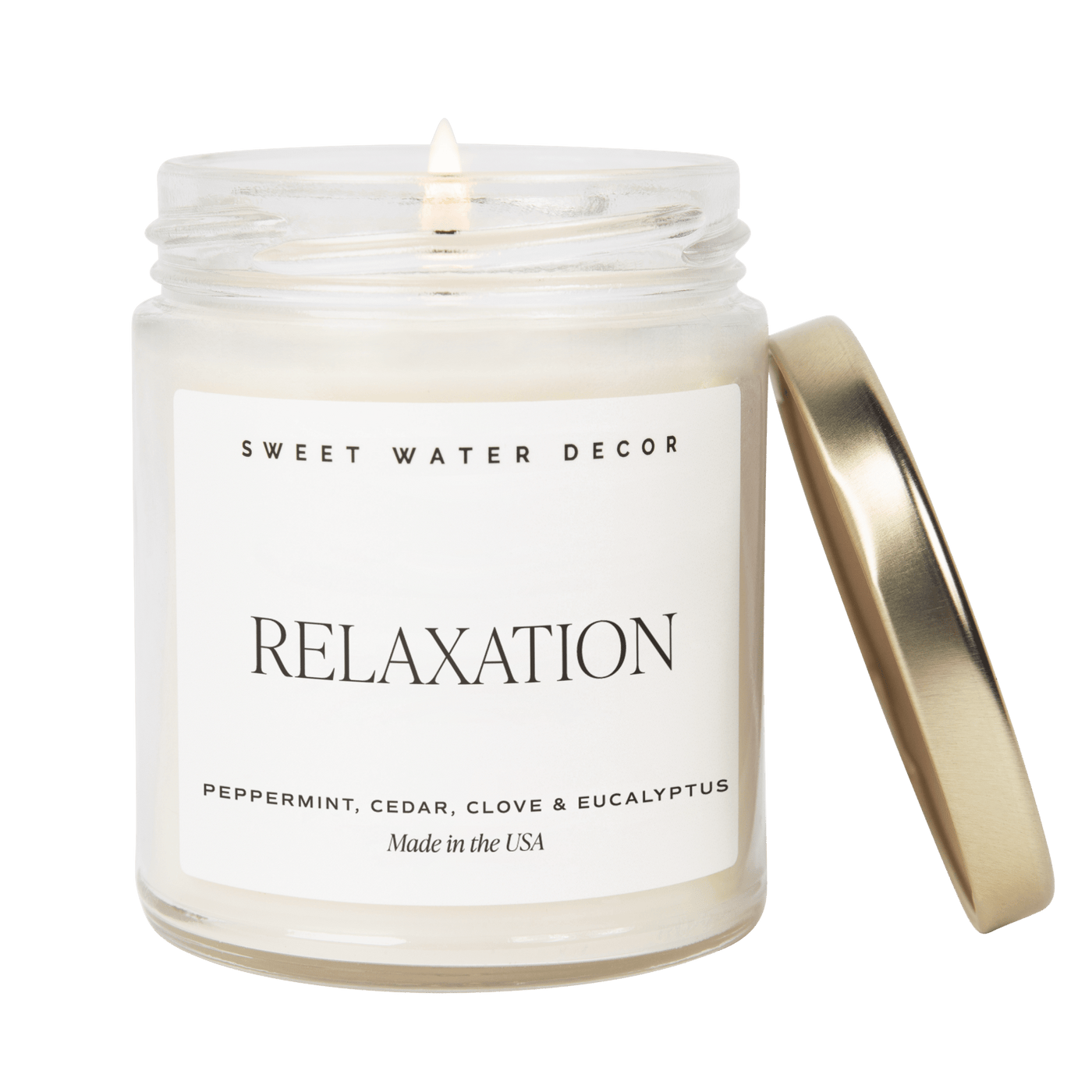 Relaxation Soy Candle - Clear Jar - 9 oz - Sweet Water Decor - Candles
