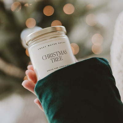 Christmas Tree Soy Candle - Clear Jar - 9 oz - Sweet Water Decor - Candles