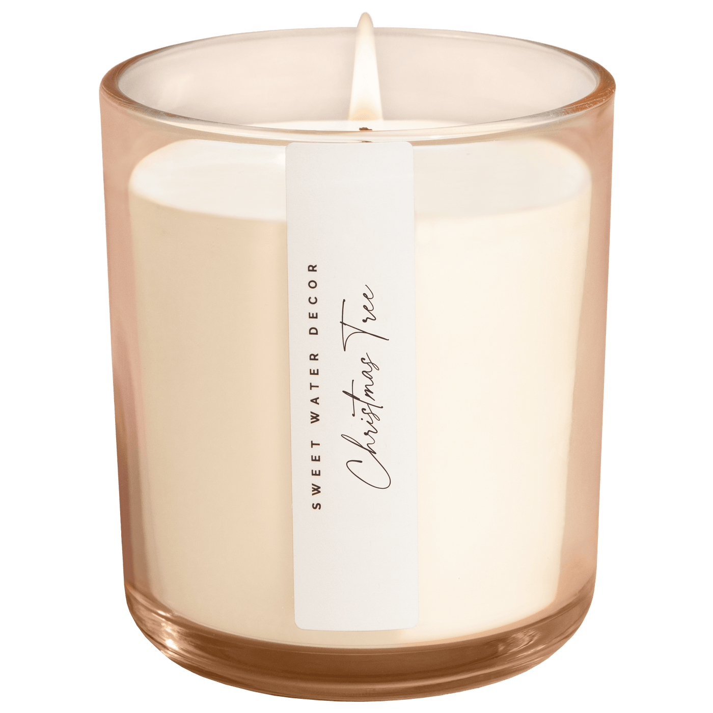 Christmas Tree Soy Candle - Tinted Glass Jar - 12 oz - Sweet Water Decor - Candles