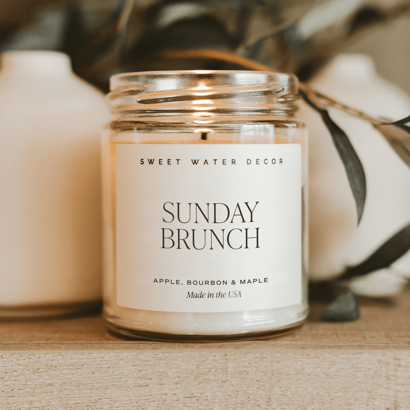 Sunday Brunch Soy Candle - Clear Jar - 9 oz - Sweet Water Decor - Candles