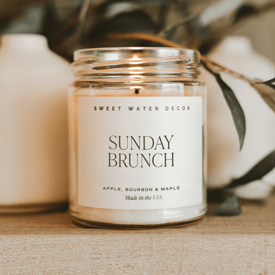 Sunday Brunch Soy Candle - Clear Jar - 9 oz - Sweet Water Decor - Candles