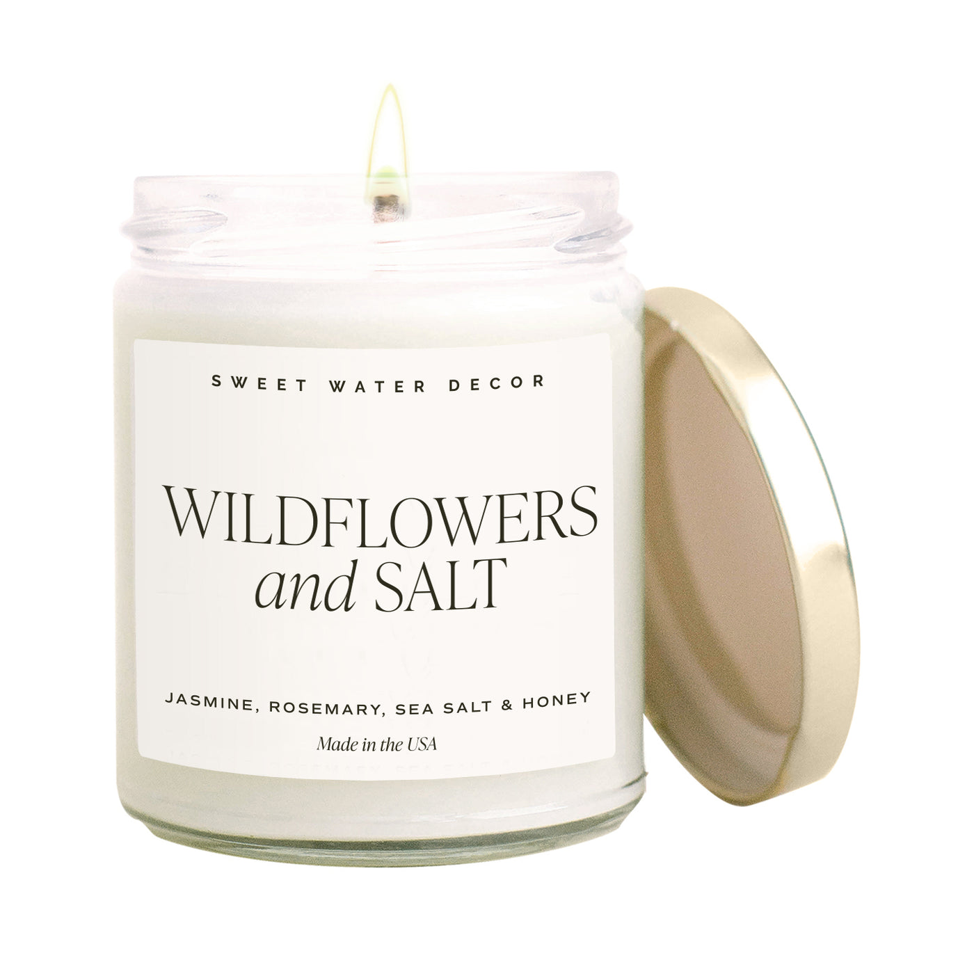 Wildflowers and Salt Soy Candle - Clear Jar - 9 oz