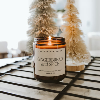 Gingerbread and Spice Soy Candle - Amber Jar - 9 oz