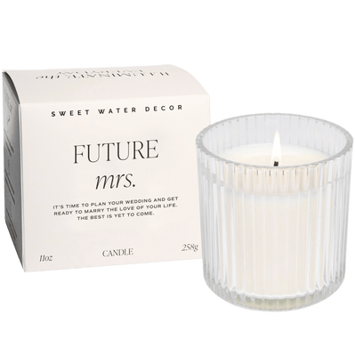 Future Mrs. Soy Candle - Ribbed Glass Jar with Box - 12 oz - Sweet Water Decor - Candles
