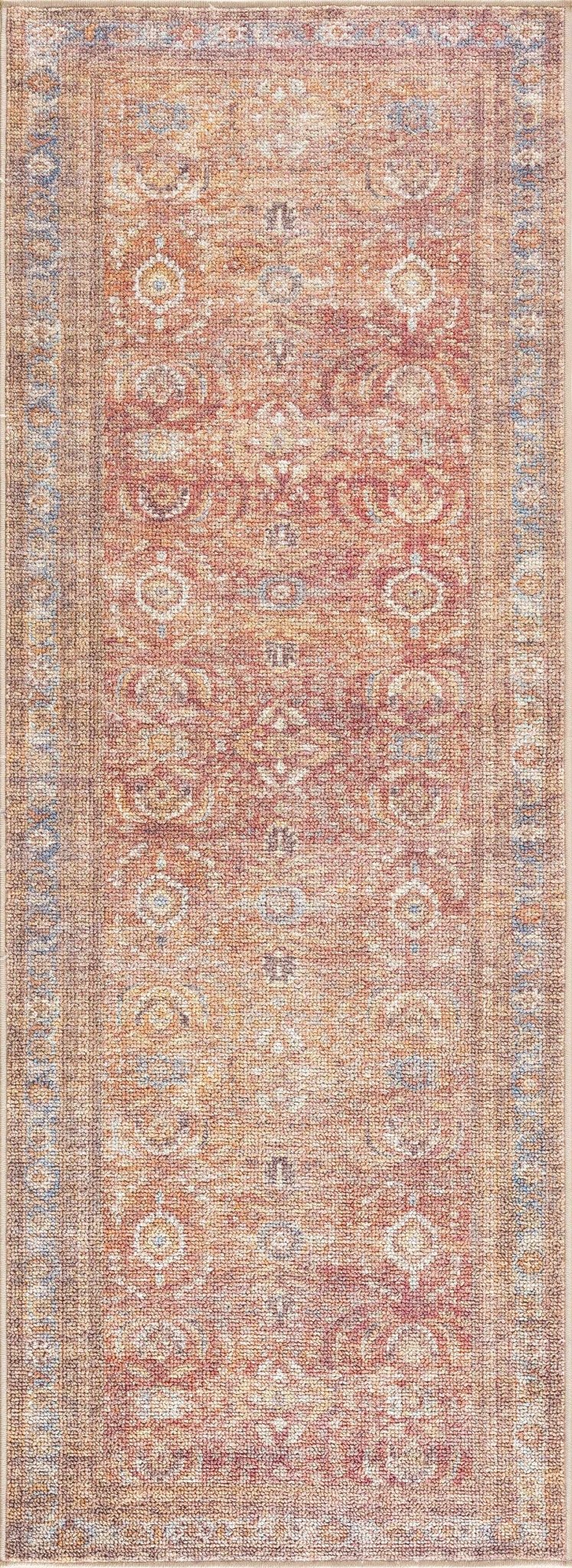 Anshu Peach Washable Area Rug - Sweet Water Decor - Rugs