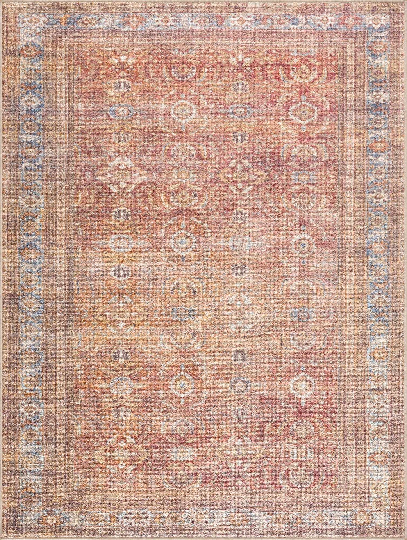 Anshu Peach Washable Area Rug - Sweet Water Decor - Rugs