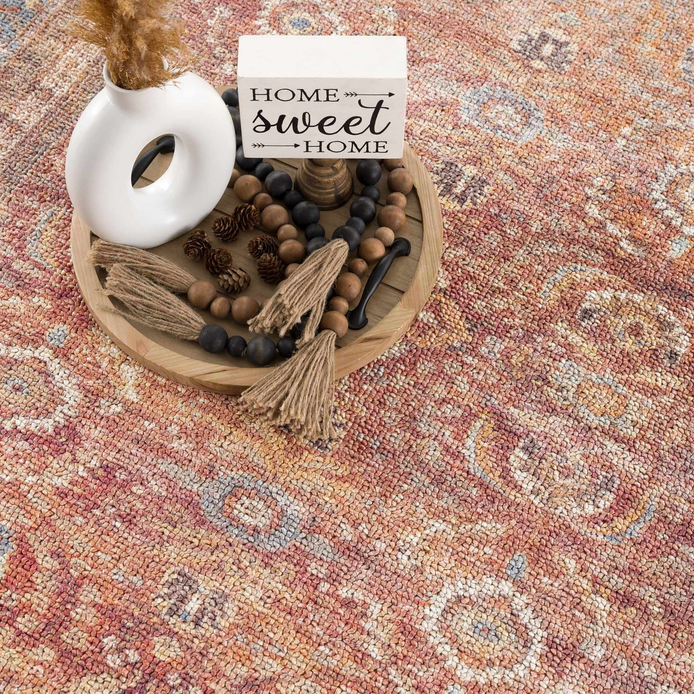 Anshu Peach Washable Area Rug - Sweet Water Decor - Rugs