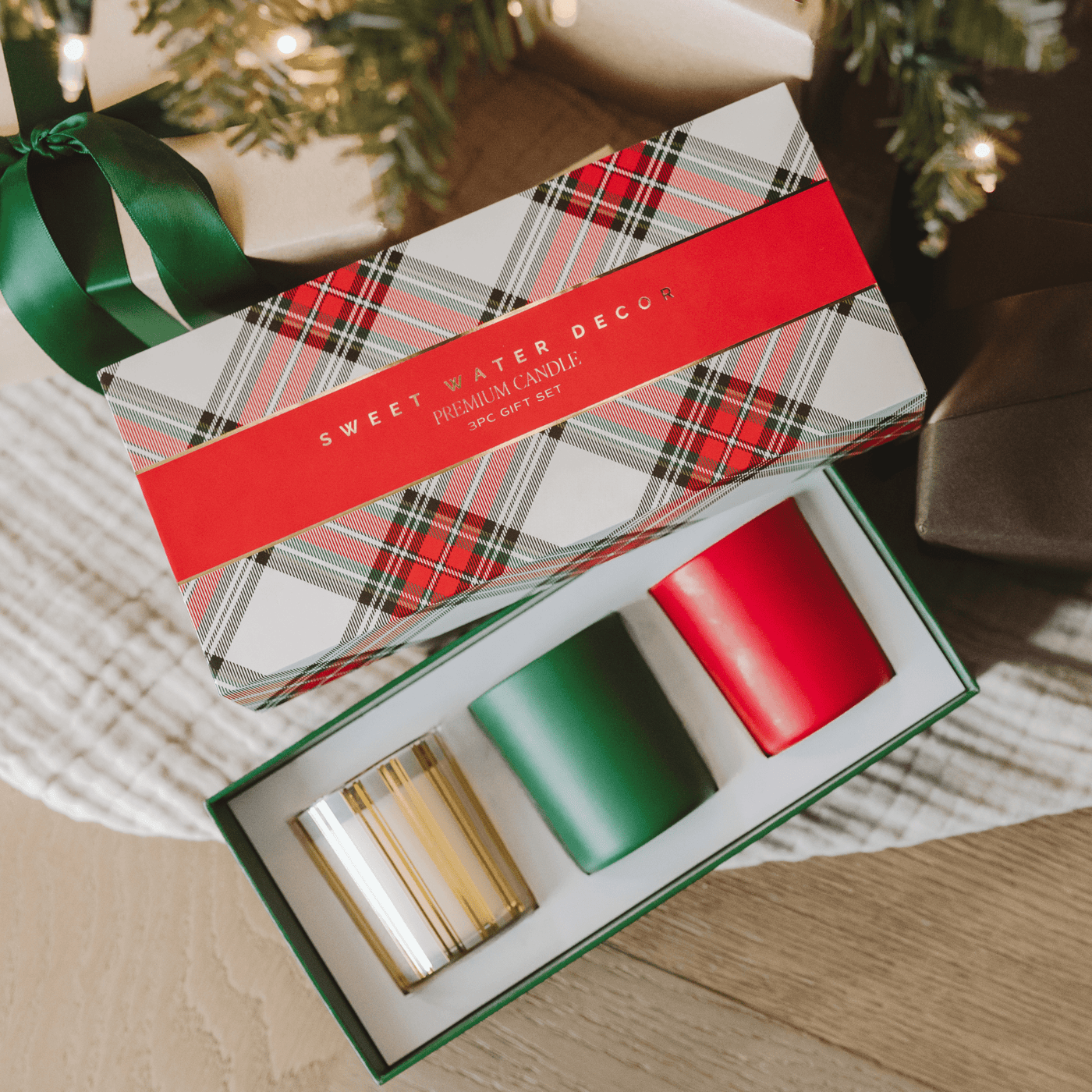 Christmas Candle Gift Box Set (Christmas, Warm and Cozy, Fraser Fir) - Sweet Water Decor - Candle Set