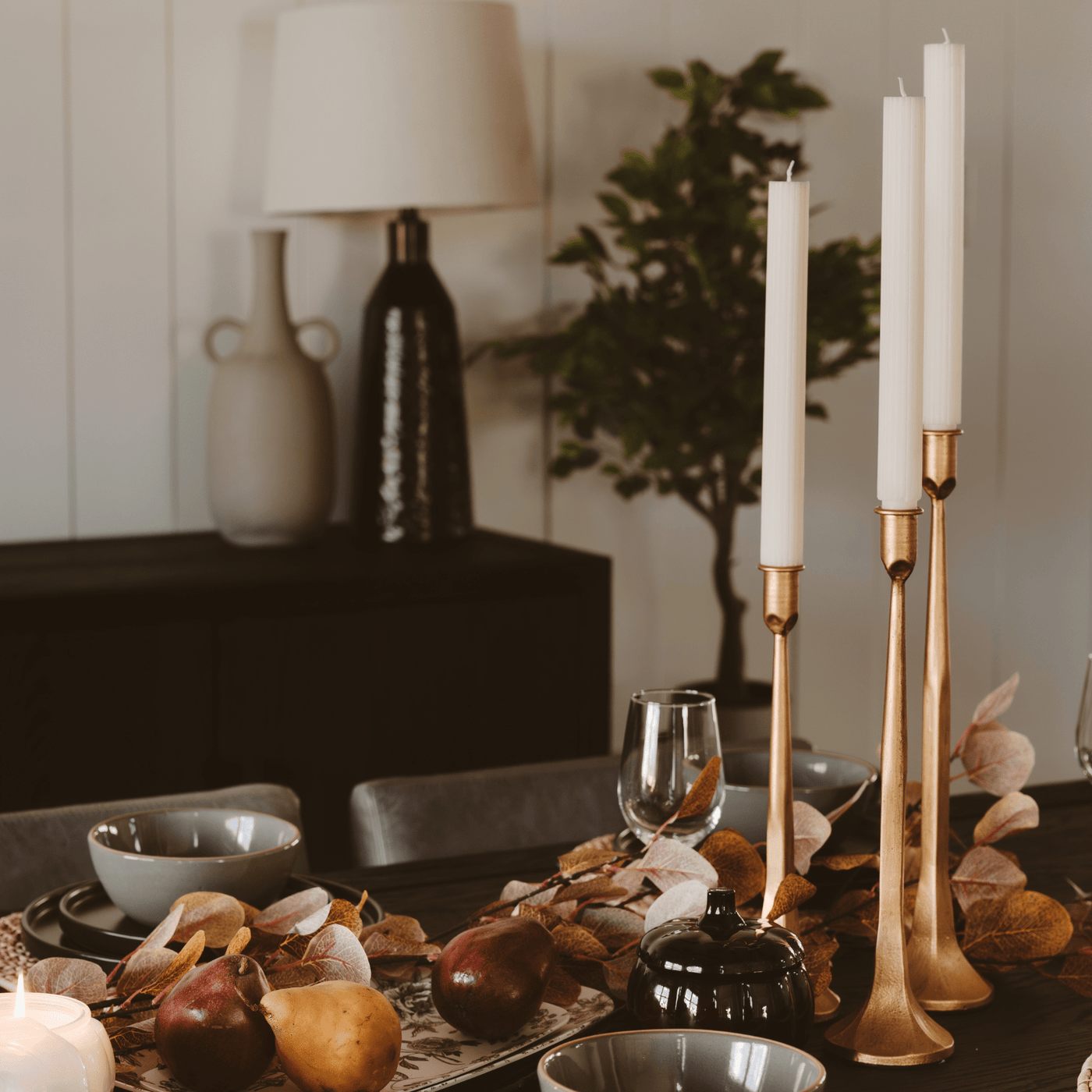 Gold Cast Iron Taper Candle Holders - Sweet Water Decor - taper holder