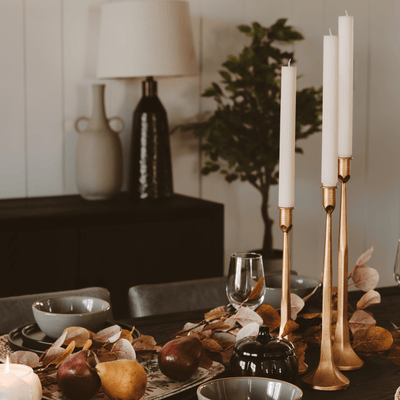 Gold Cast Iron Taper Candle Holders - Sweet Water Decor - taper holder