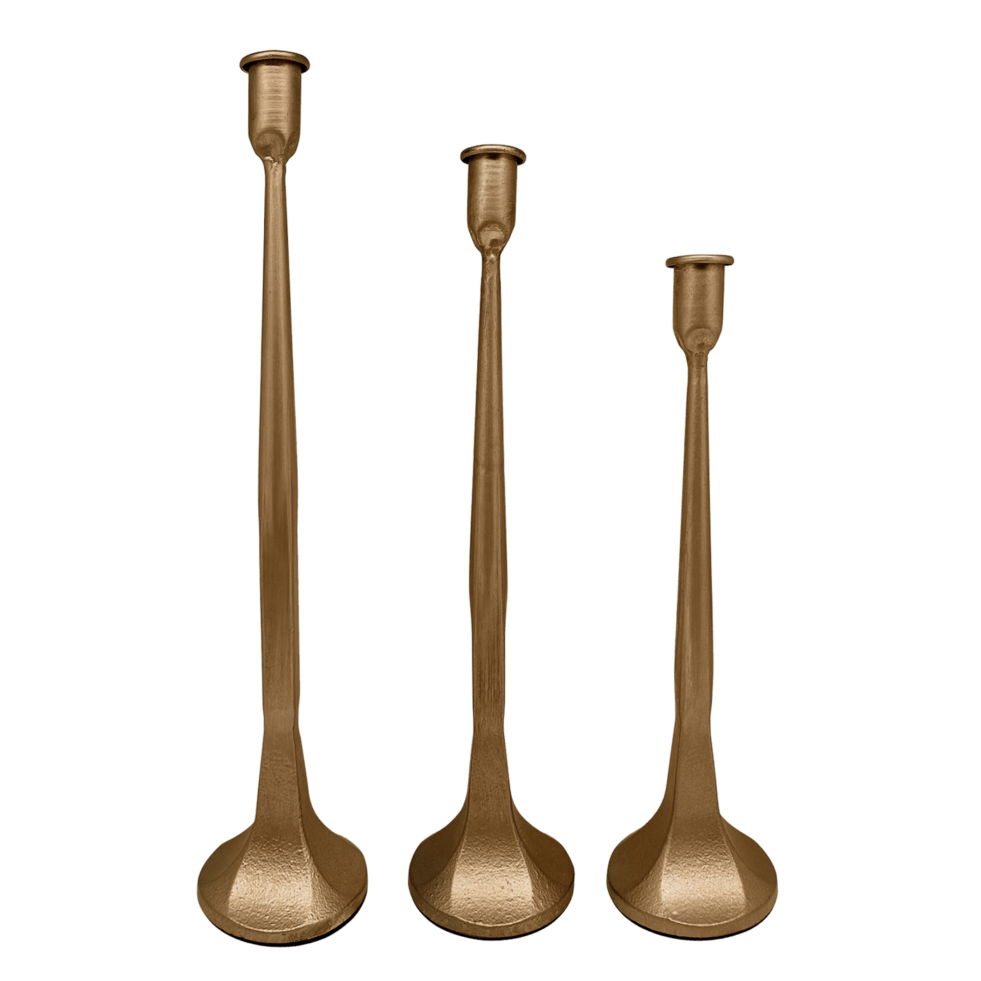 Gold Cast Iron Taper Candle Holders - Sweet Water Decor - taper holder