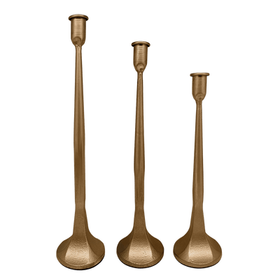 Gold Cast Iron Taper Candle Holders - Sweet Water Decor - taper holder
