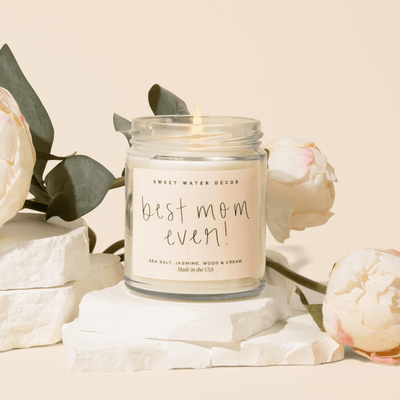 Best Mom Ever! Soy Candle - Clear Jar - 9 oz (Spa Day) - Sweet Water Decor - Candles