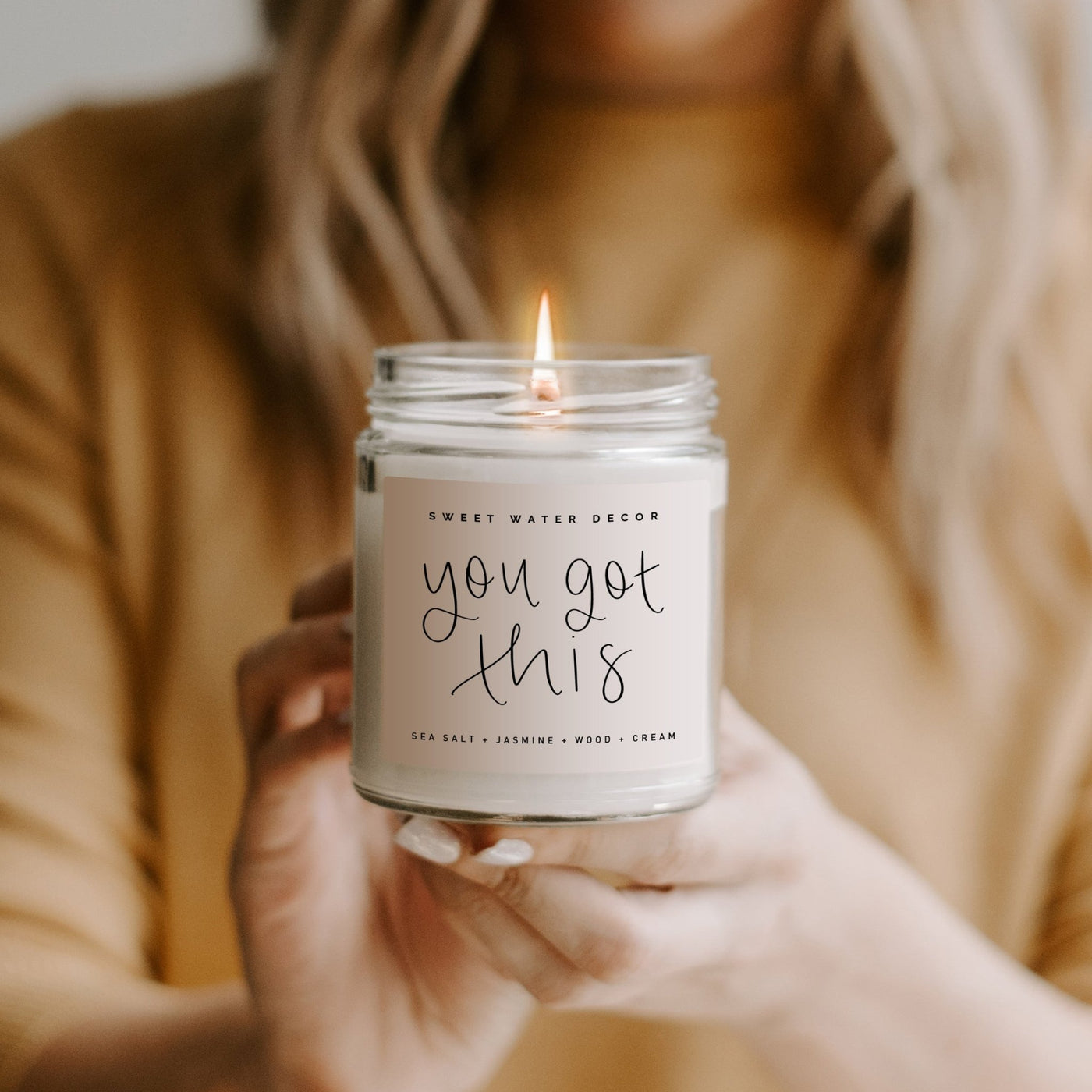 You Got This Soy Candle - Clear Jar - 9 oz - Sweet Water Decor - Candles