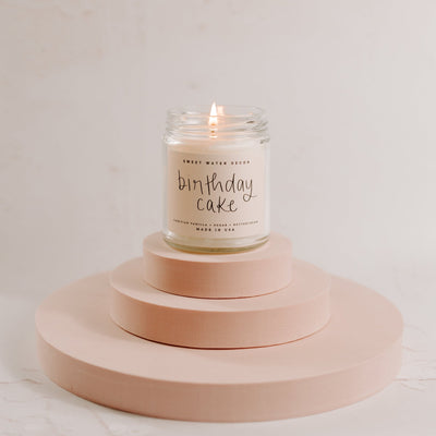 Birthday Cake Soy Candle - Clear Jar - 9 oz - Sweet Water Decor - Candles