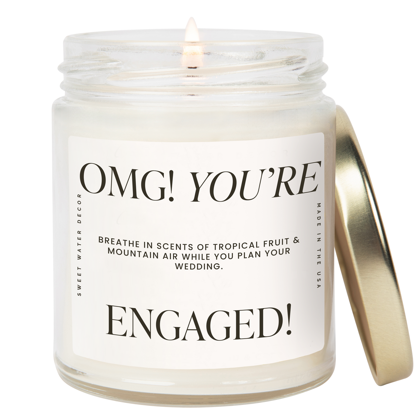 OMG! You're Engaged! Soy Candle - Large Quote Label - 9 oz