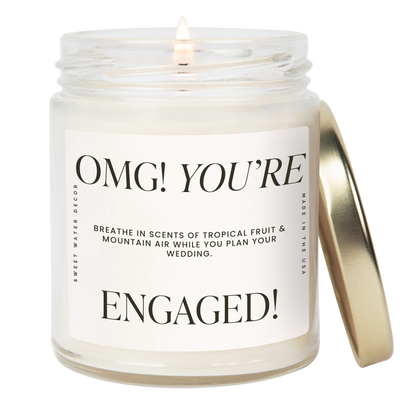 OMG! You're Engaged! Soy Candle - Large Quote Label - 9 oz