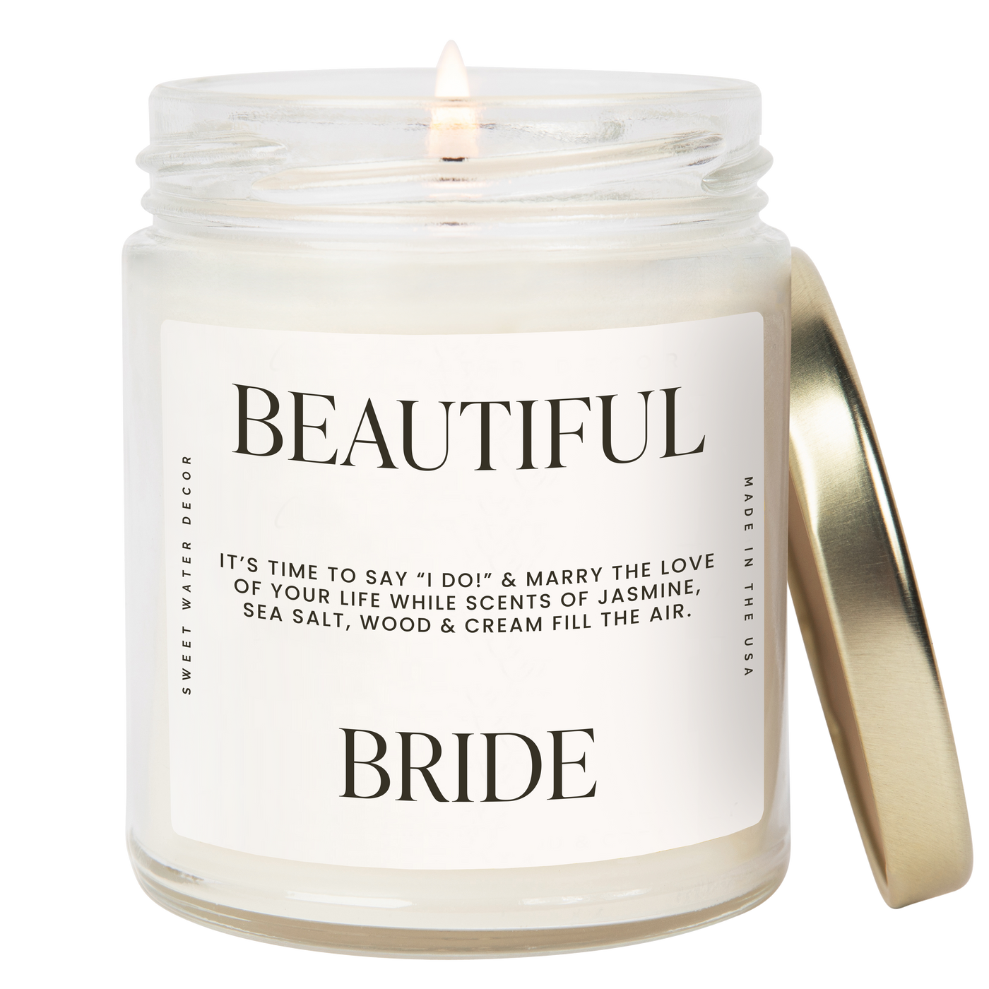 Beautiful Bride Soy Candle - Large Quote Label - 9 oz