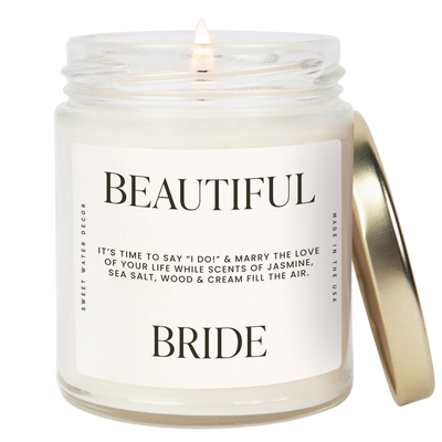Beautiful Bride Soy Candle - Large Quote Label - 9 oz