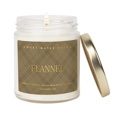 Flannel Soy Candle | 9oz. Clear Jar - Sweet Water Decor - Candles