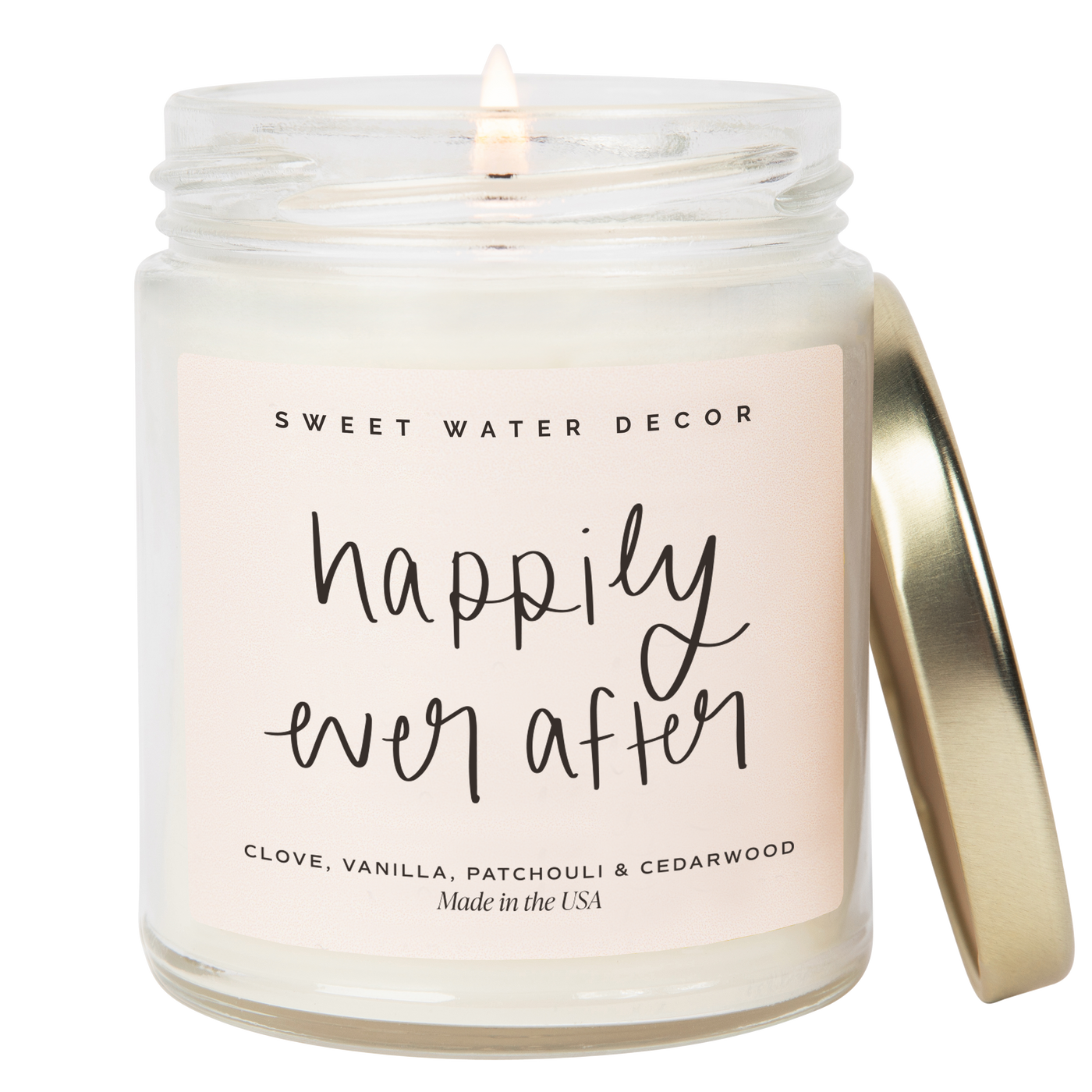 Happily Ever After Soy Candle - Clear Jar - 9 oz (Palo Santo Patchouli)
