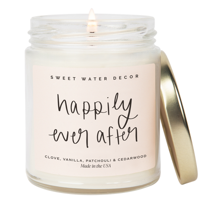 Happily Ever After Soy Candle - Clear Jar - 9 oz (Palo Santo Patchouli)