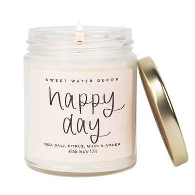 Happy Day Soy Candle - Clear Jar - 9 oz