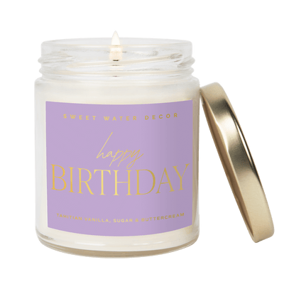 Happy Birthday Soy Candle - 9 oz - Sweet Water Decor - Candles