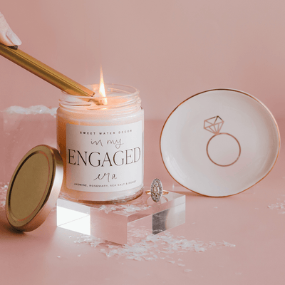 In My Engaged Era Soy Candle - Clear Jar - 9 oz (Wildflowers and Salt) - Sweet Water Decor - Candles